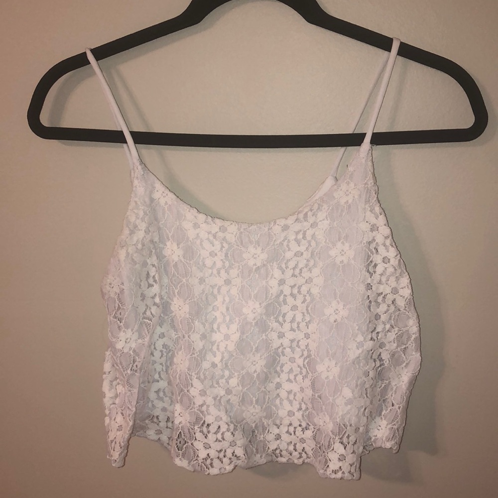 Charlotte Russe Lace Floral Crop Top